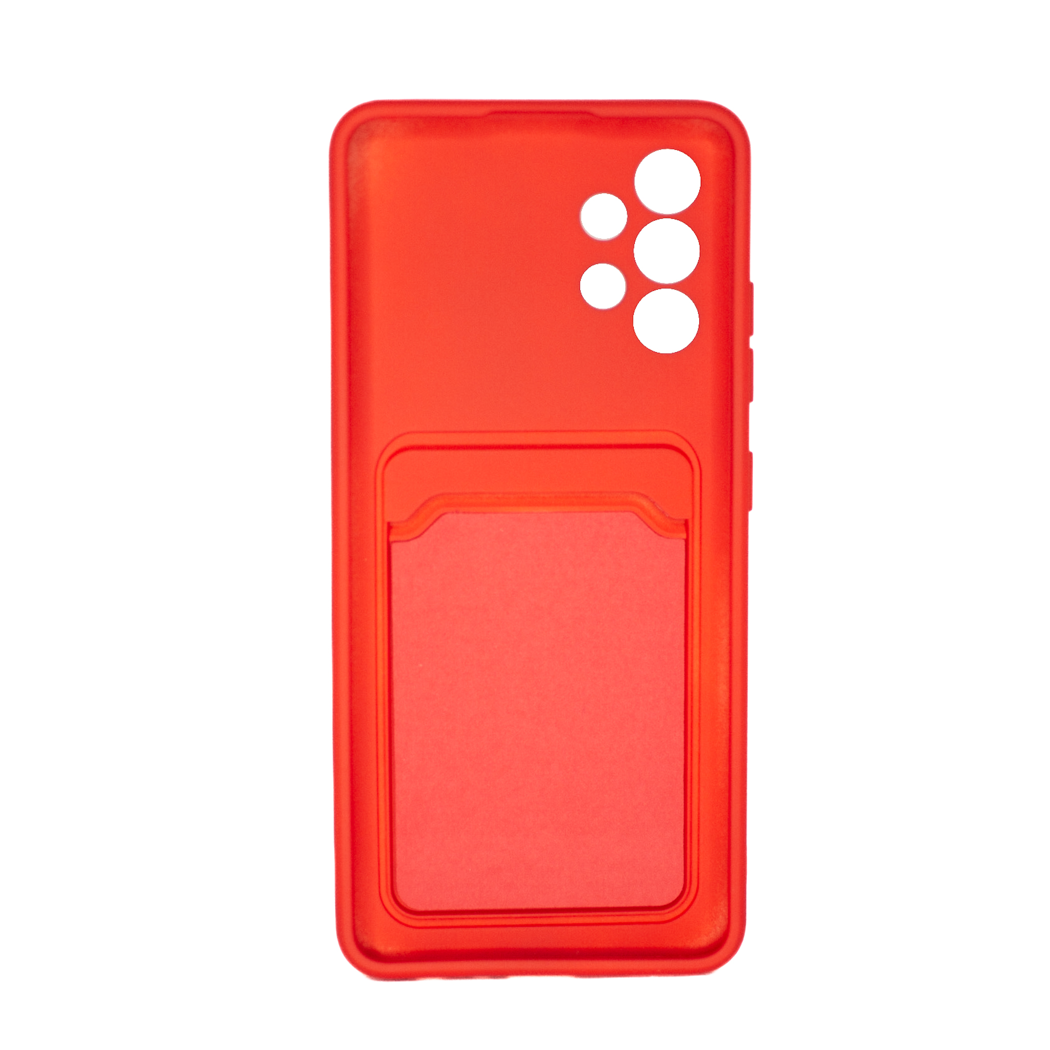 Protectores para celular  para Samsung  A32 4G Funda de tpu con cubre c�mara y porta tarjeta Rojo